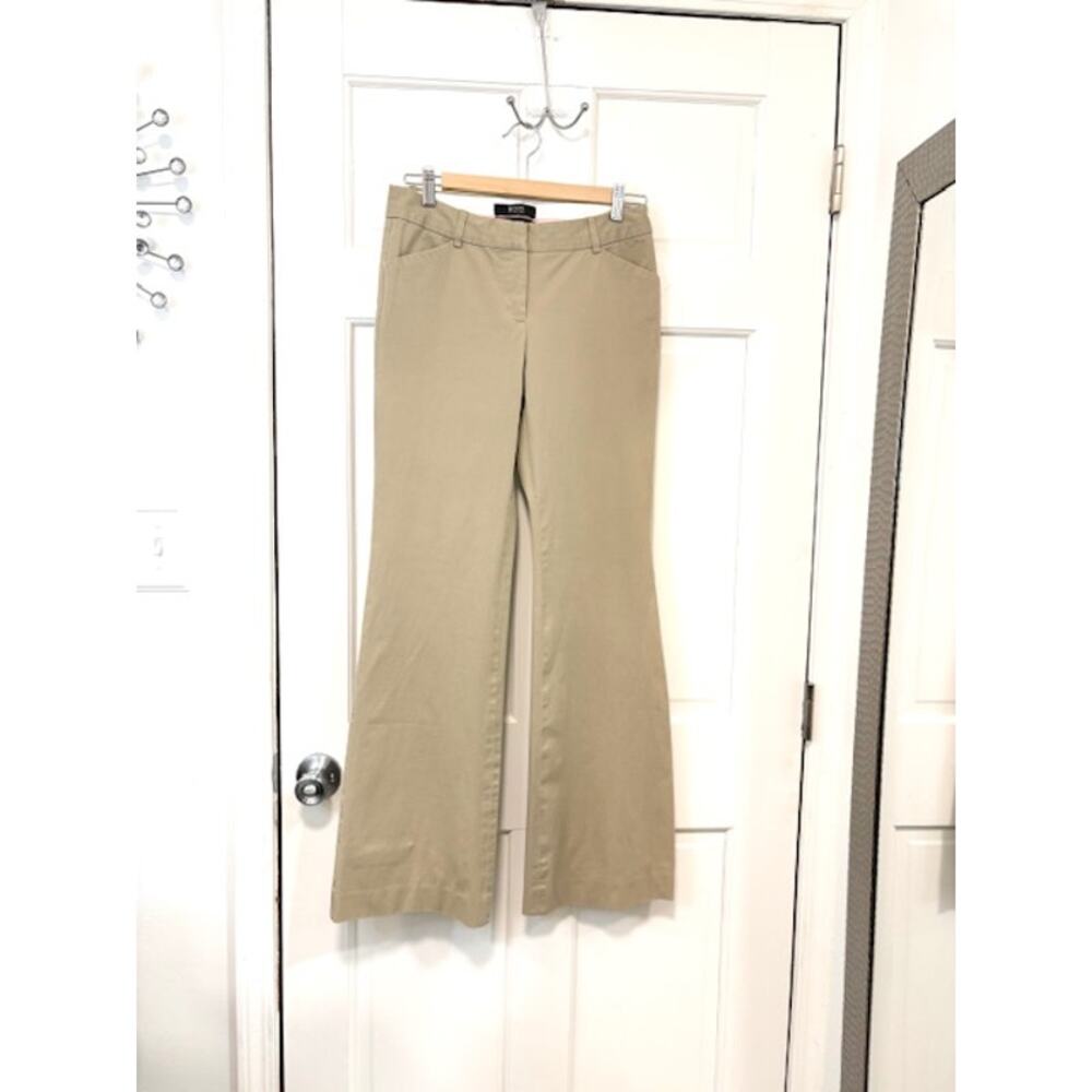 Body By Victoria Christine Fit Dress Pants Womens Sz 4 Khaki Low Rise Flare Y2K